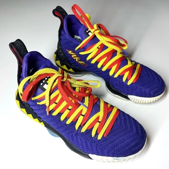 Nike Men’s Lebron XVI 16 MARTIN Court Purple Yellow CI1520-500 Size- 9